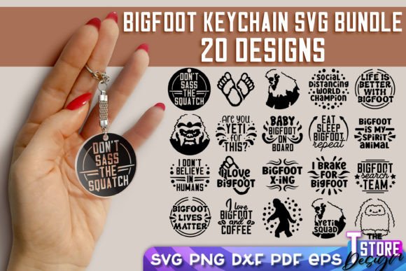 Bigfoot Keychain SVG Bundle Yeti Quotes Review for Real Embroidery Projects