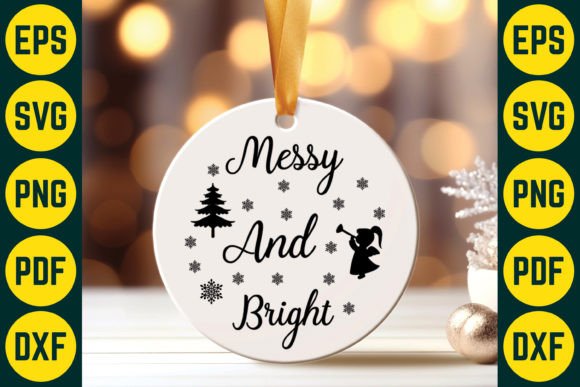 Messy and Bright Christmas Ornaments SVG